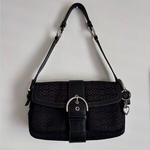 Y2K Coach Black Signature Soho Demi Pocket Bag
